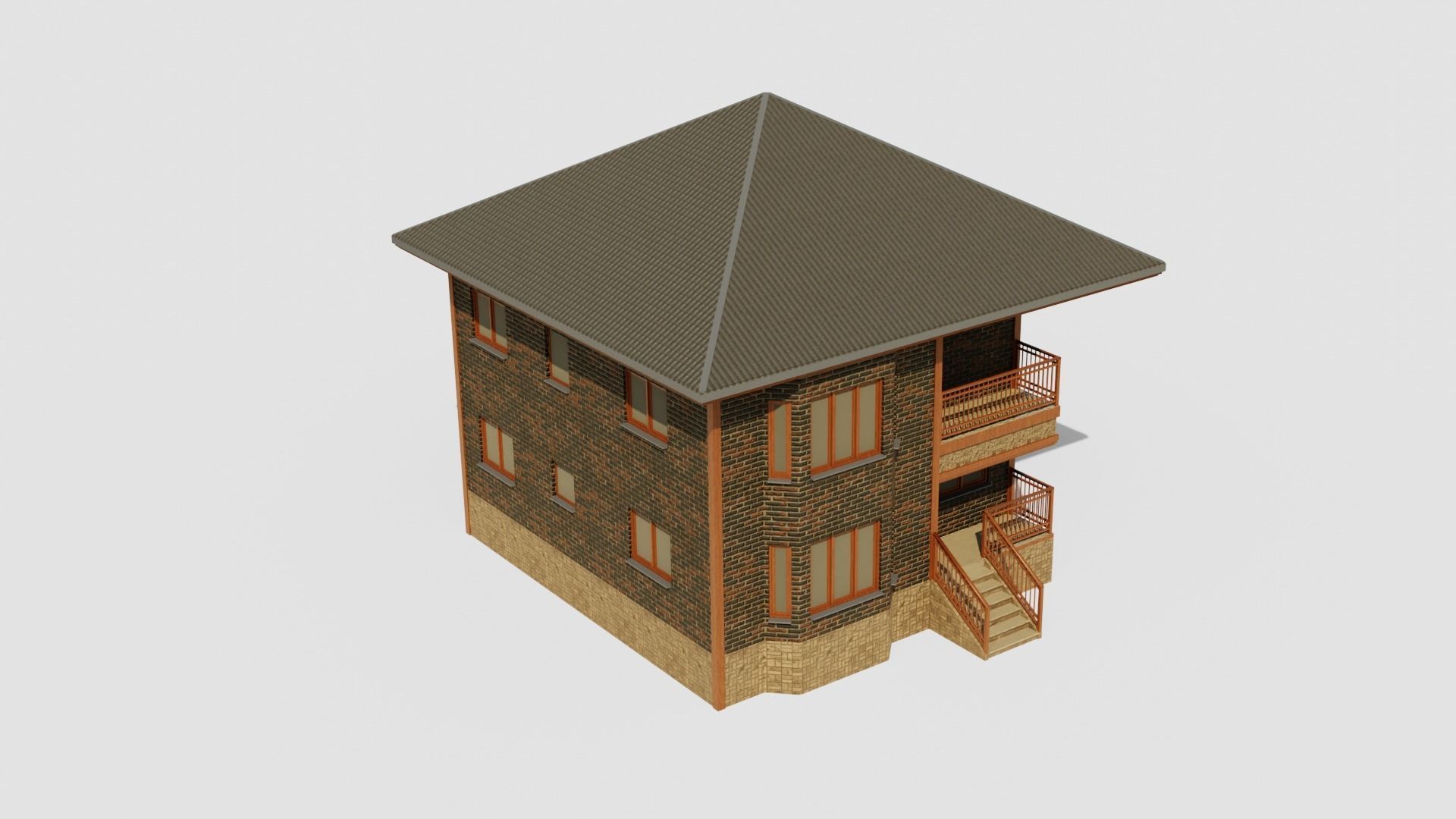 House 1 Low-poly 3D model_4