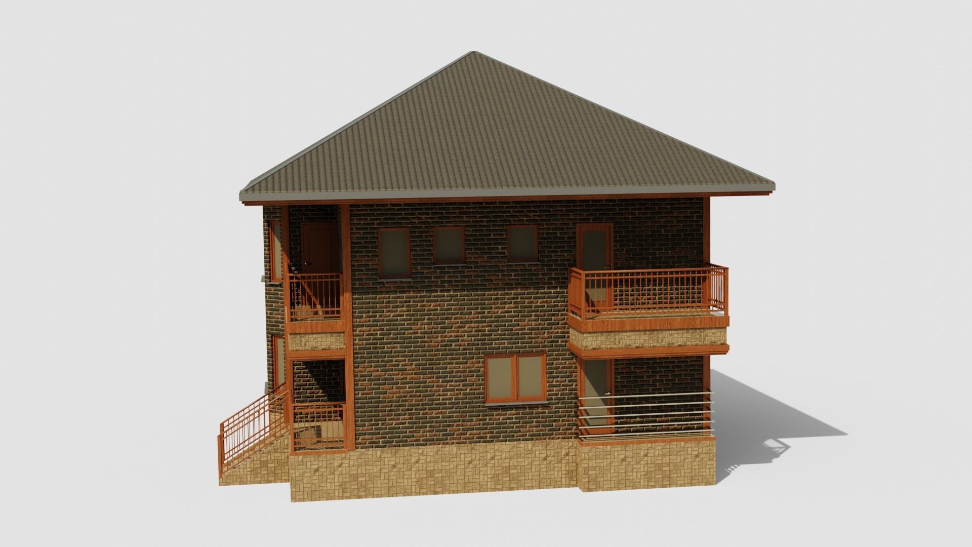 House 1 Low-poly 3D model_3