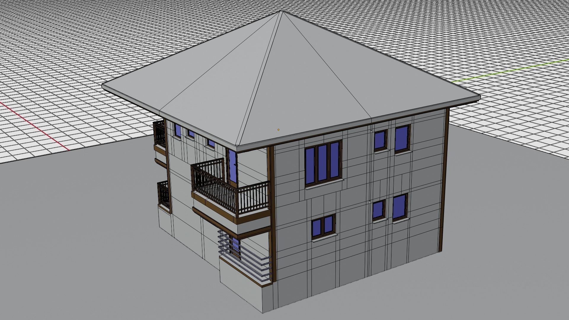 House 1 Low-poly 3D model_6