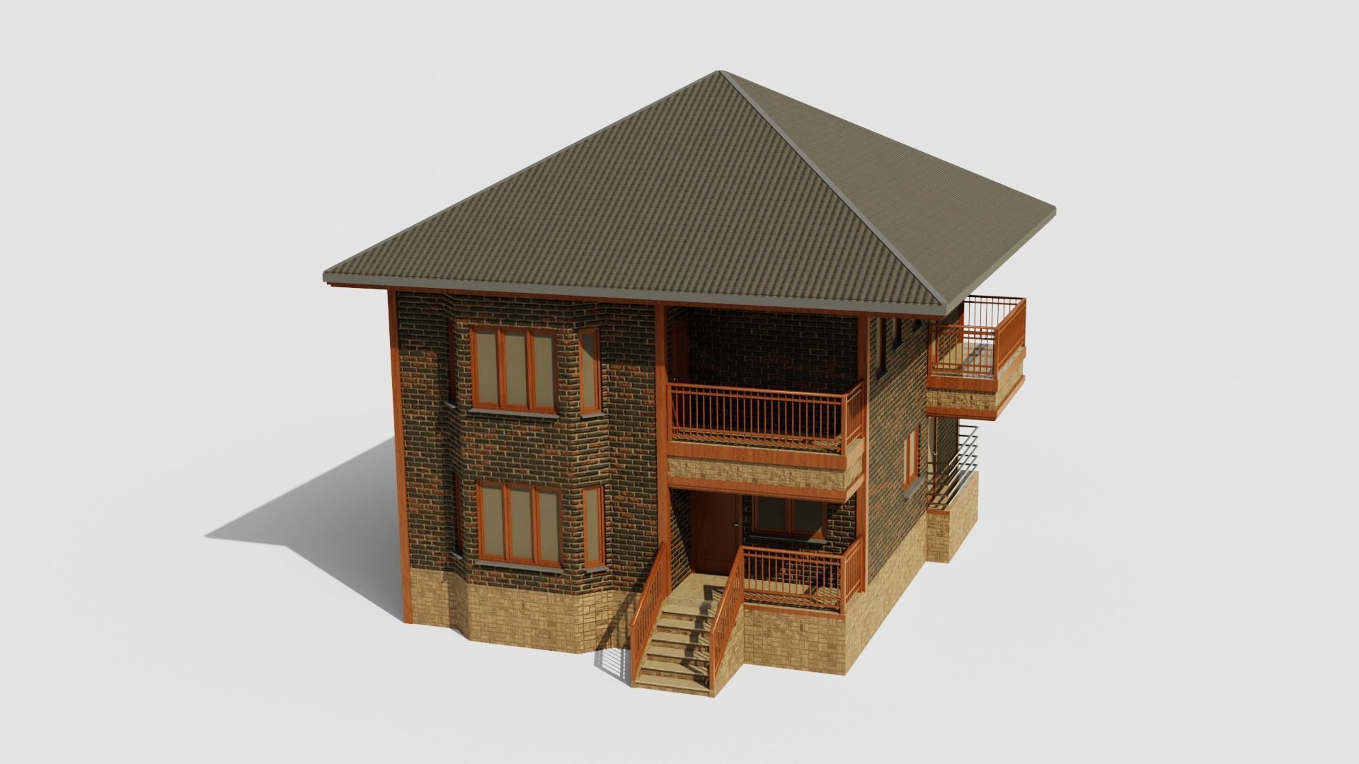 House 1 Low-poly 3D model_1