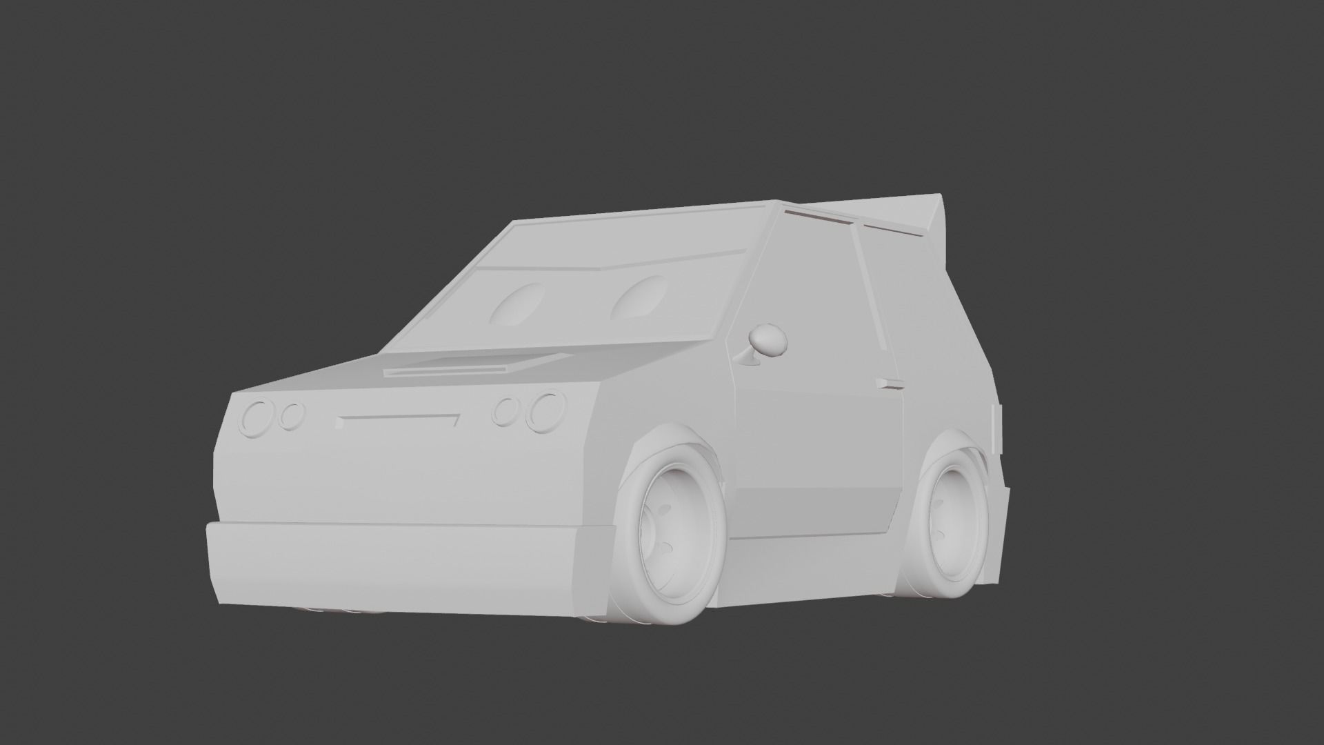 Rigged Low-Poly Car Model Low-poly 3D model_3