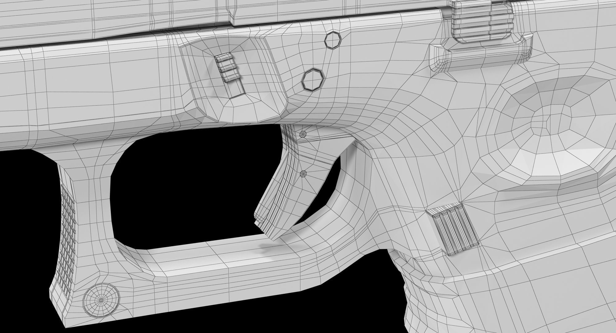 Glock 17 Handle Low-poly 3D model_17