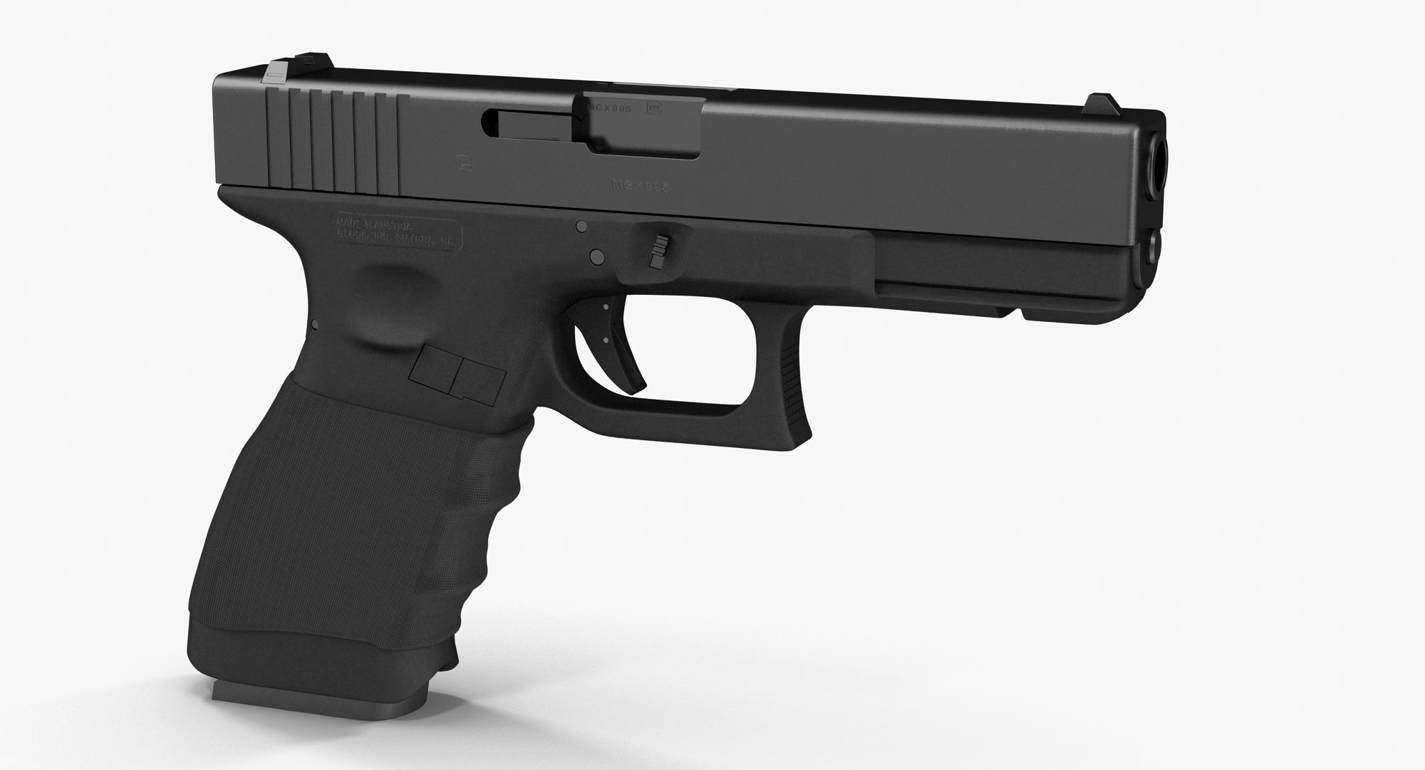 Glock 17 Handle Low-poly 3D model_4