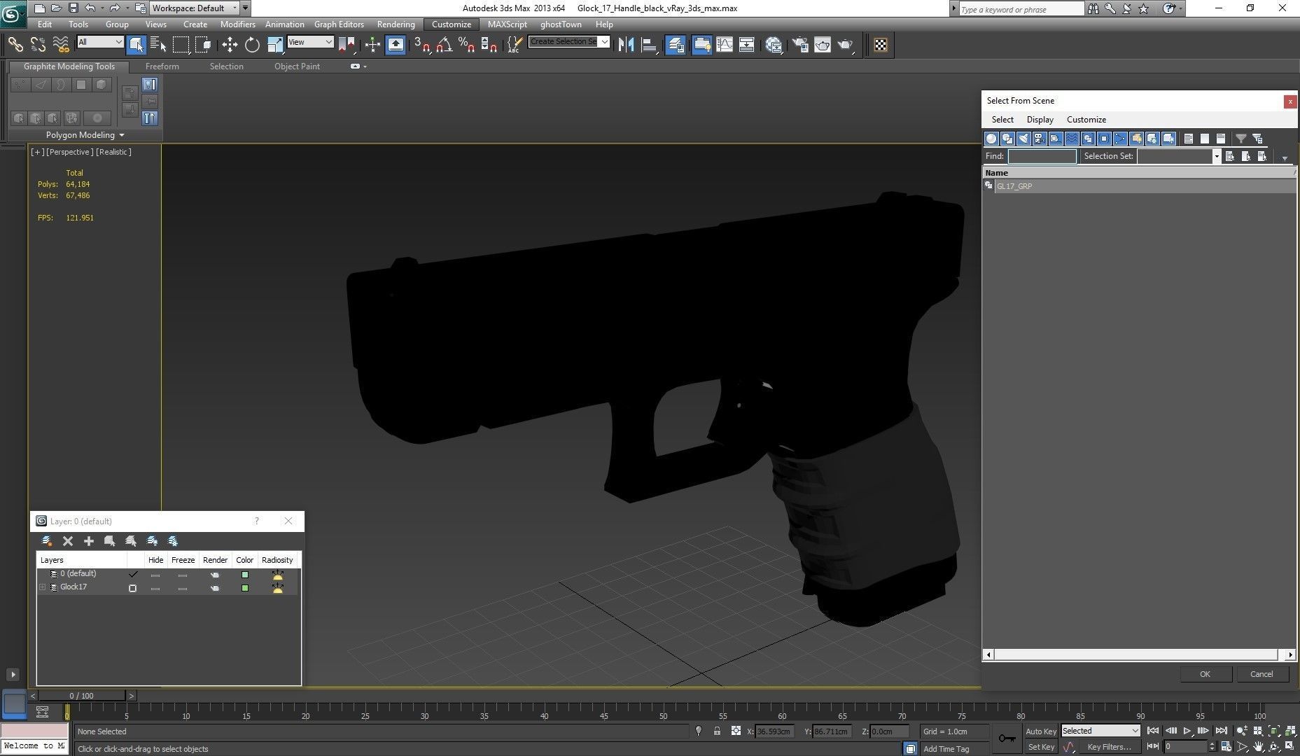 Glock 17 Handle Low-poly 3D model_22