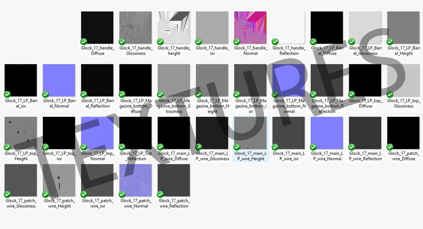 Glock 17 Handle Low-poly 3D model_23