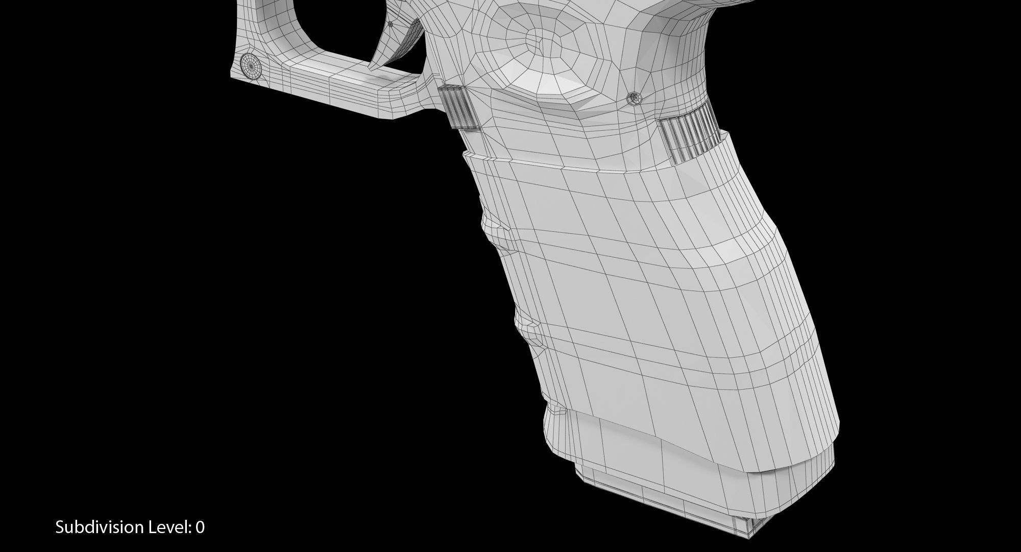 Glock 17 Handle Low-poly 3D model_14