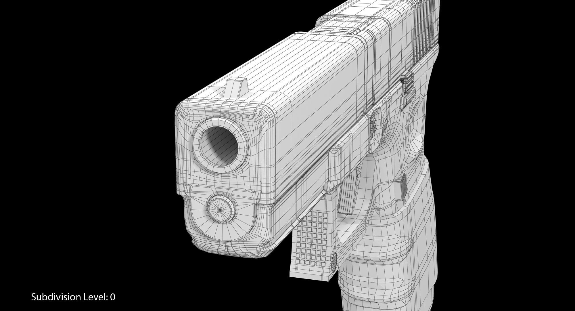 Glock 17 Handle Low-poly 3D model_8