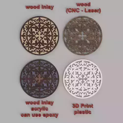 COASTERS - TABLE TOP for RESIN - 3D PRINT - CNC - LASER 3D print model