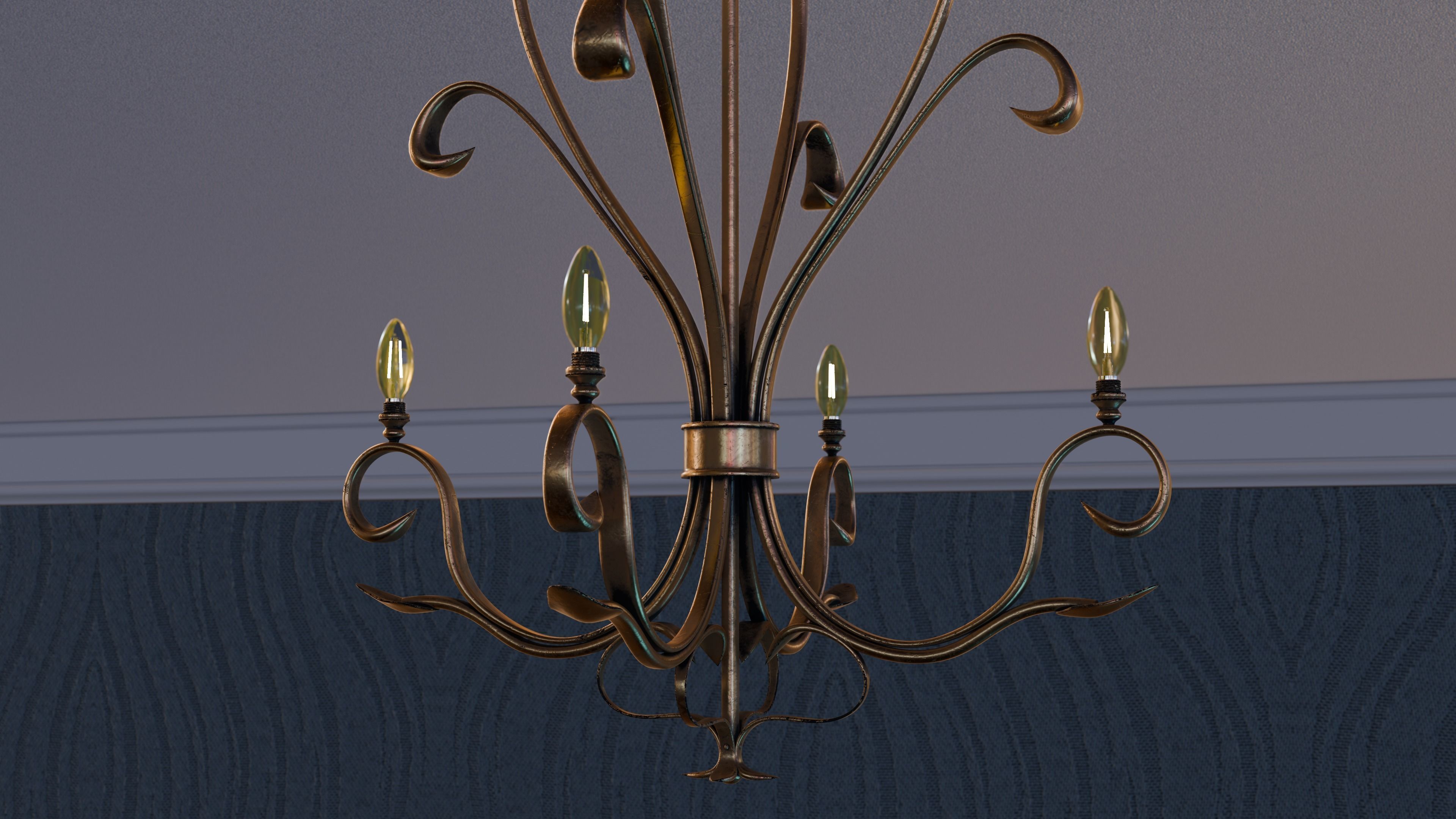 Ceiling chandelier 3d model 3D model_4