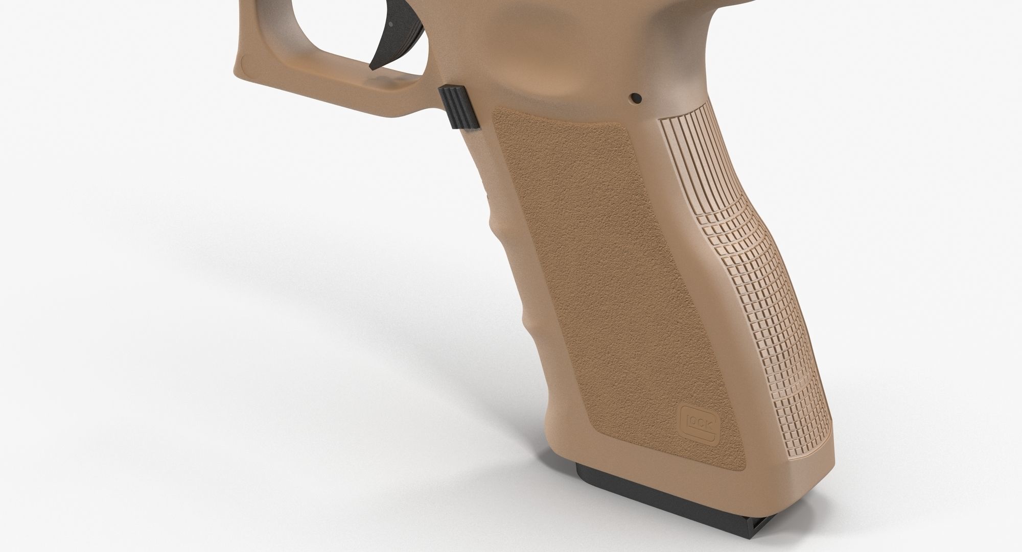 Glock 17 Brown Low-poly 3D model_12