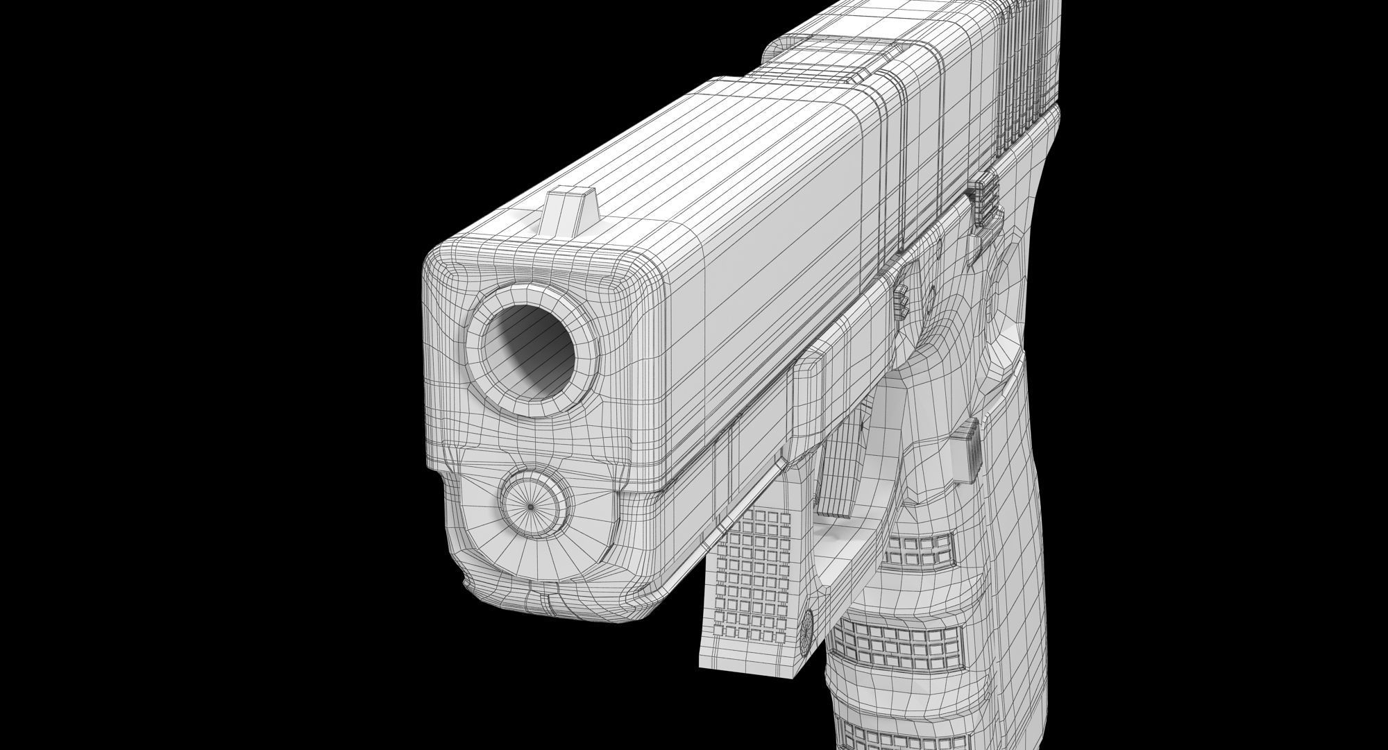 Glock 17 Brown Low-poly 3D model_7