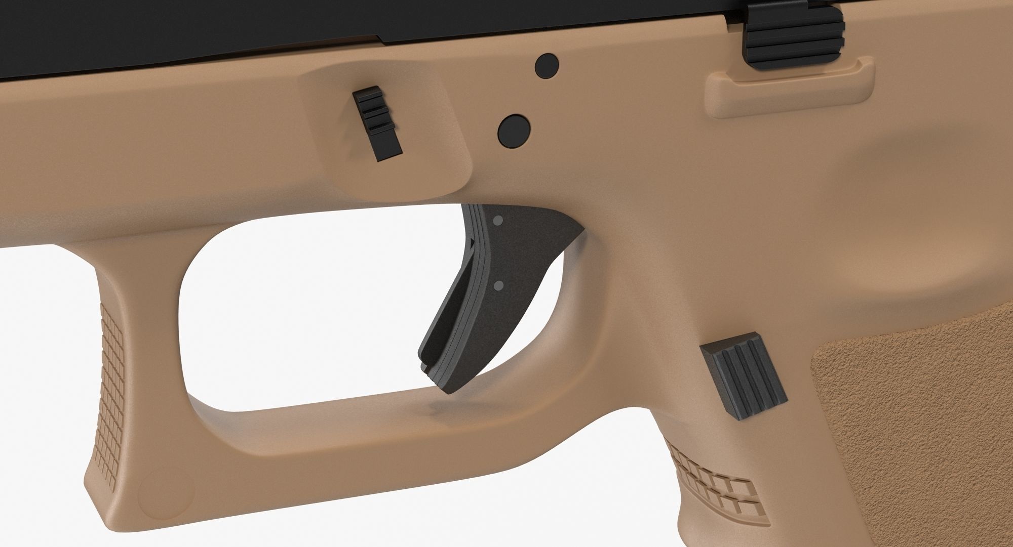 Glock 17 Brown Low-poly 3D model_15