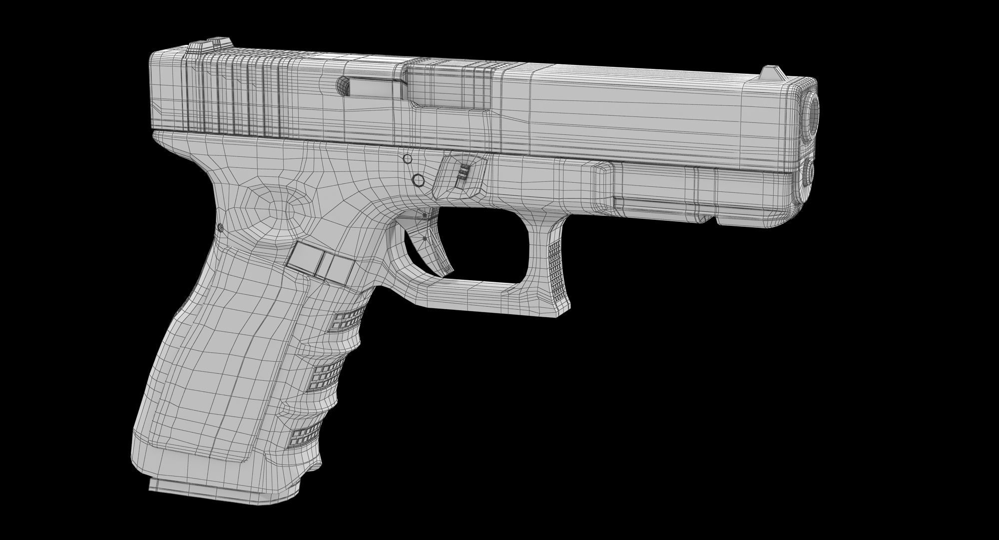 Glock 17 Brown Low-poly 3D model_4