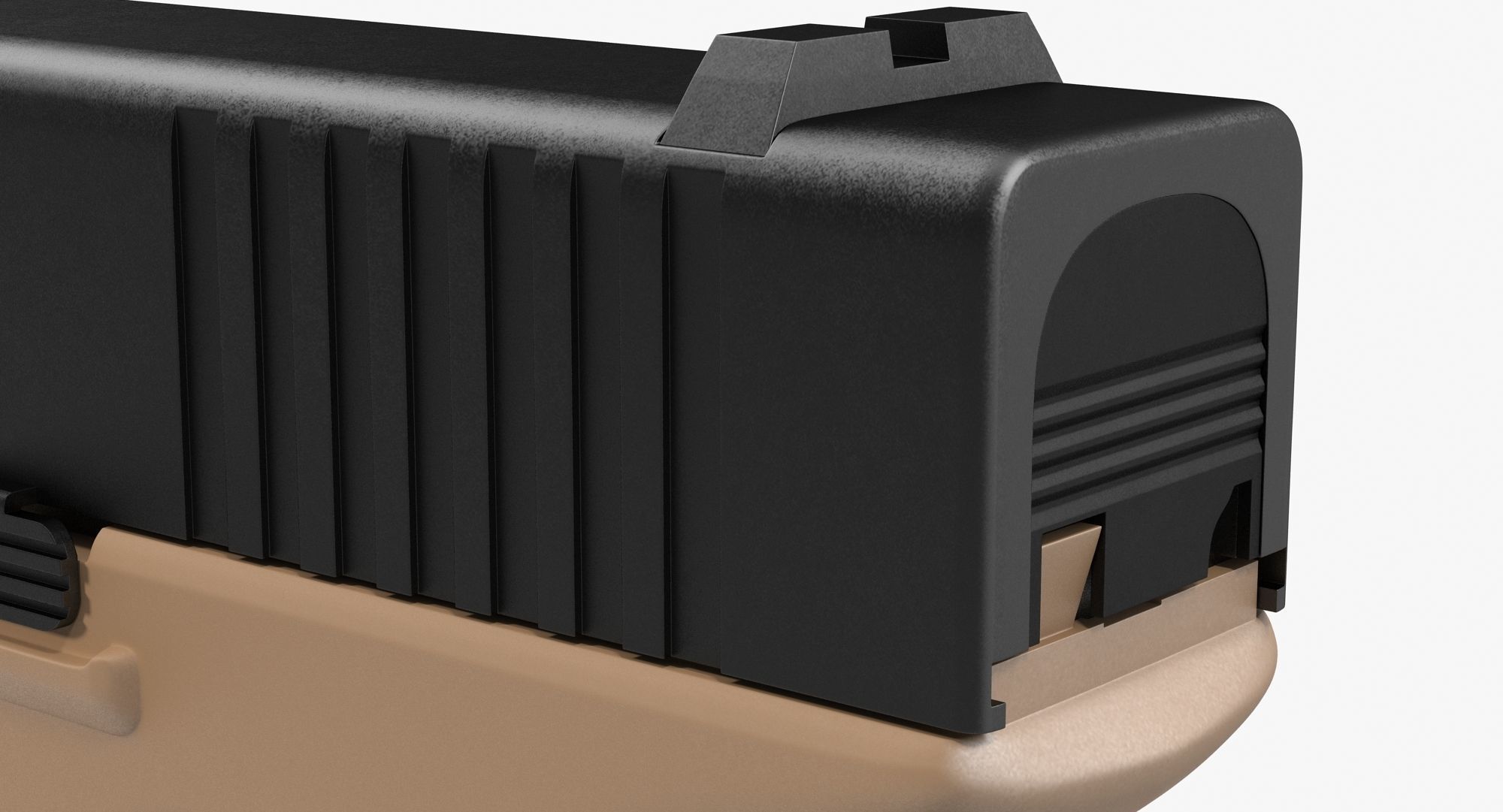 Glock 17 Brown Low-poly 3D model_18