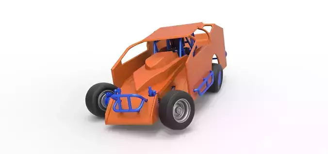 Northeast Dirt Modified stock car while turning Scale 1 to 25 3D print model
