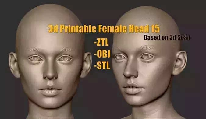 3d Printable Female Head 15 3D model
