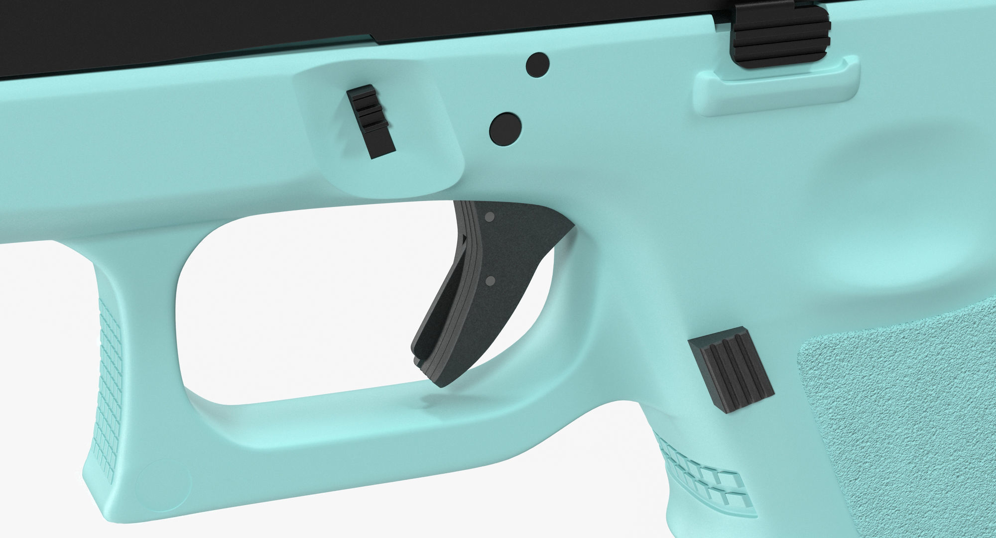 Glock 17 Blue Low-poly 3D model_15