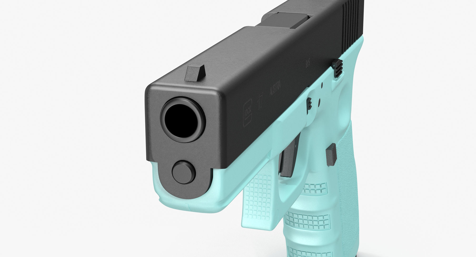 Glock 17 Blue Low-poly 3D model_6