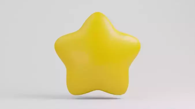 Star round simple 5 pointed cartoon icon symbol