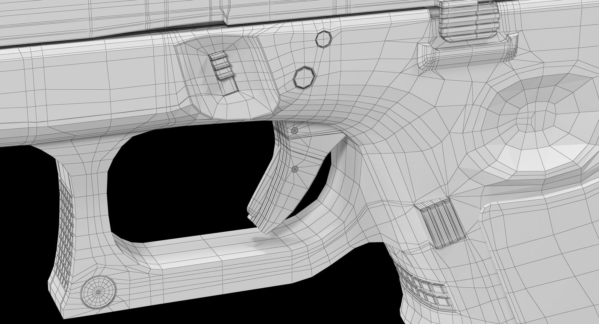 Glock 17 Pink Low-poly 3D model_16