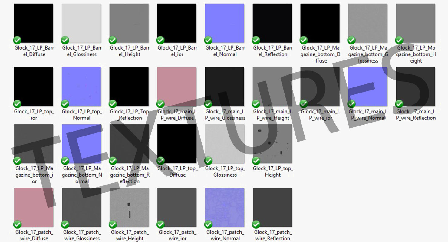 Glock 17 Pink Low-poly 3D model_23