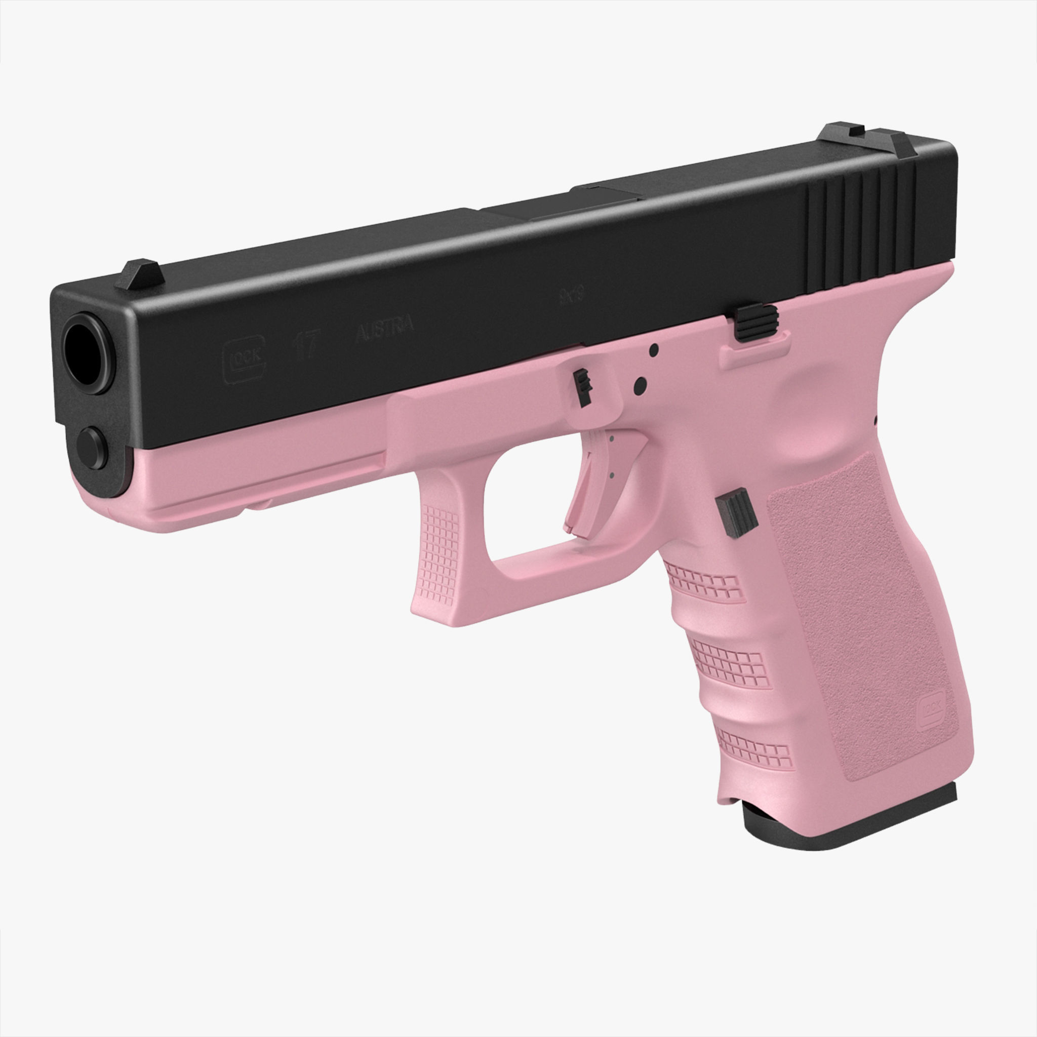 Glock 17 Pink Low-poly 3D model_21