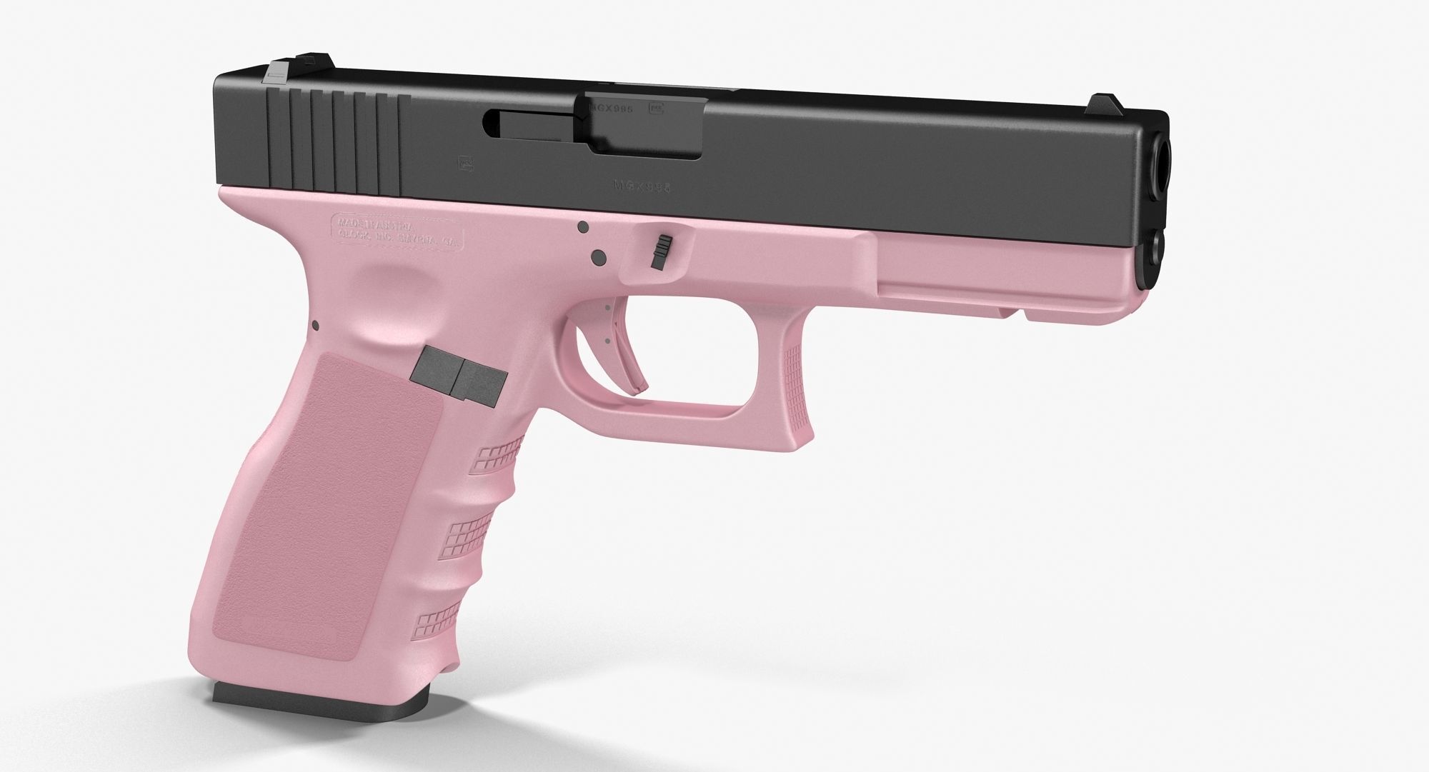 Glock 17 Pink Low-poly 3D model_3