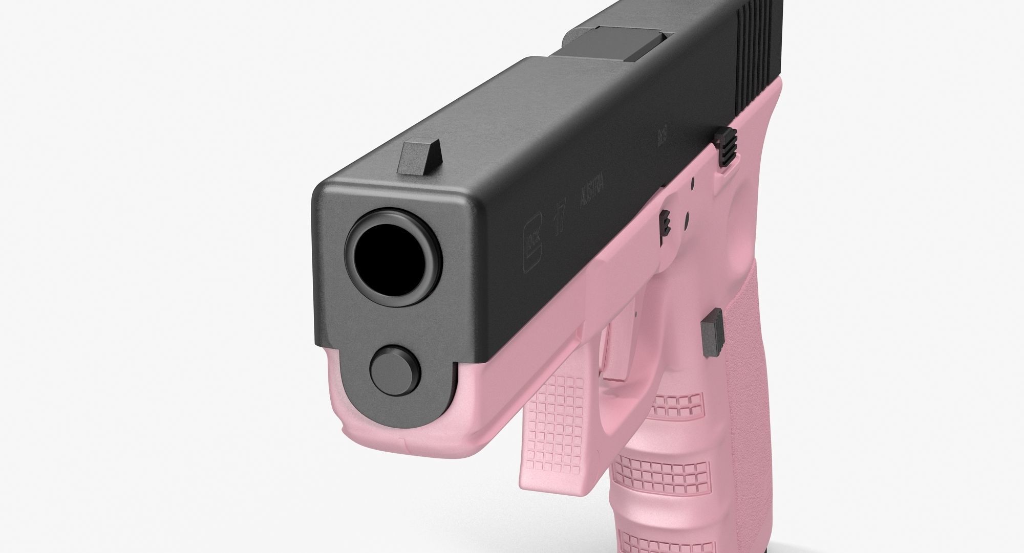 Glock 17 Pink Low-poly 3D model_6