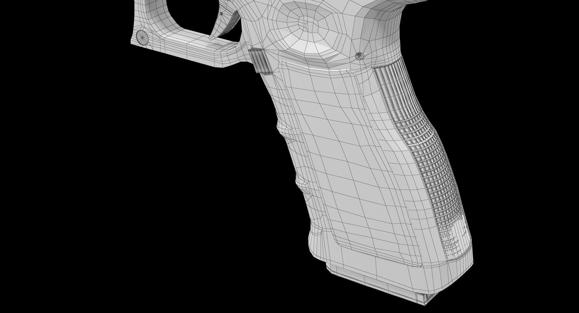 Glock 17 Pink Low-poly 3D model_13