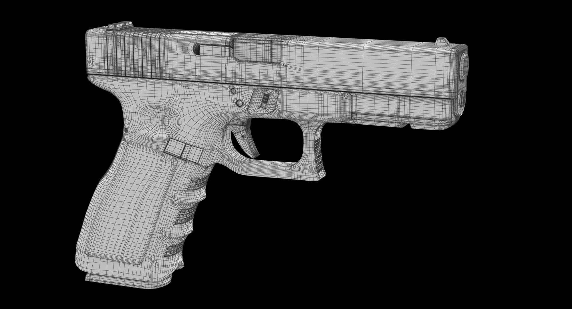 Glock 17 Pink Low-poly 3D model_5