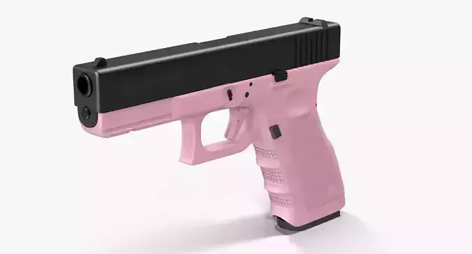 Glock 17 Pink Low-poly 3D model Glock 17 Pink Low-poly 3D model