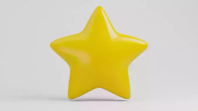 Star round simple 5 pointed cartoon icon symbol