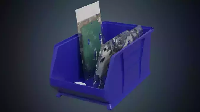 Medical Storage Bin 1A Low-poly 3D model