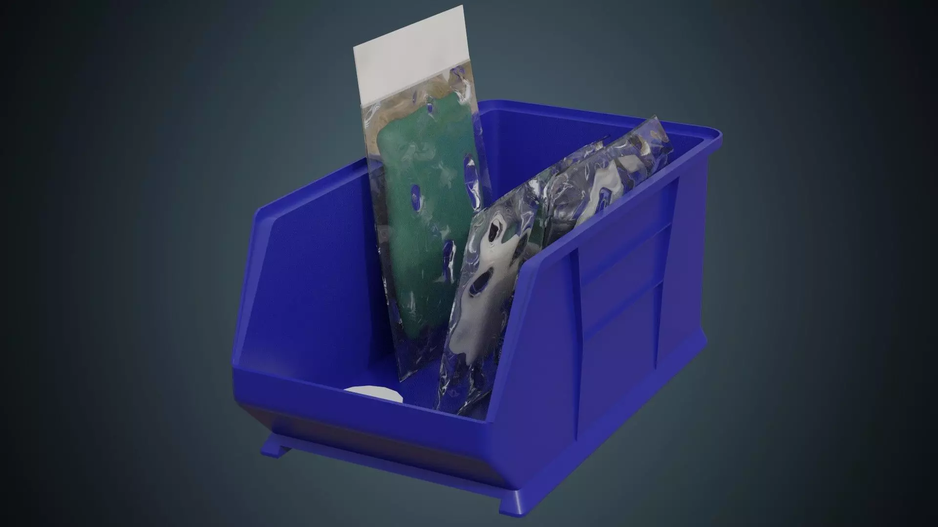 Medical Storage Bin 1A Low-poly 3D model_0