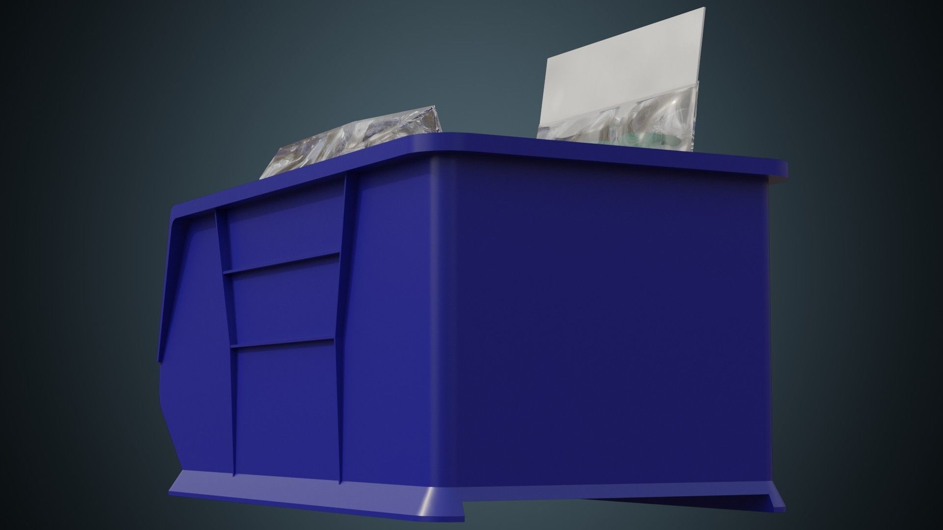 Medical Storage Bin 1A Low-poly 3D model_3