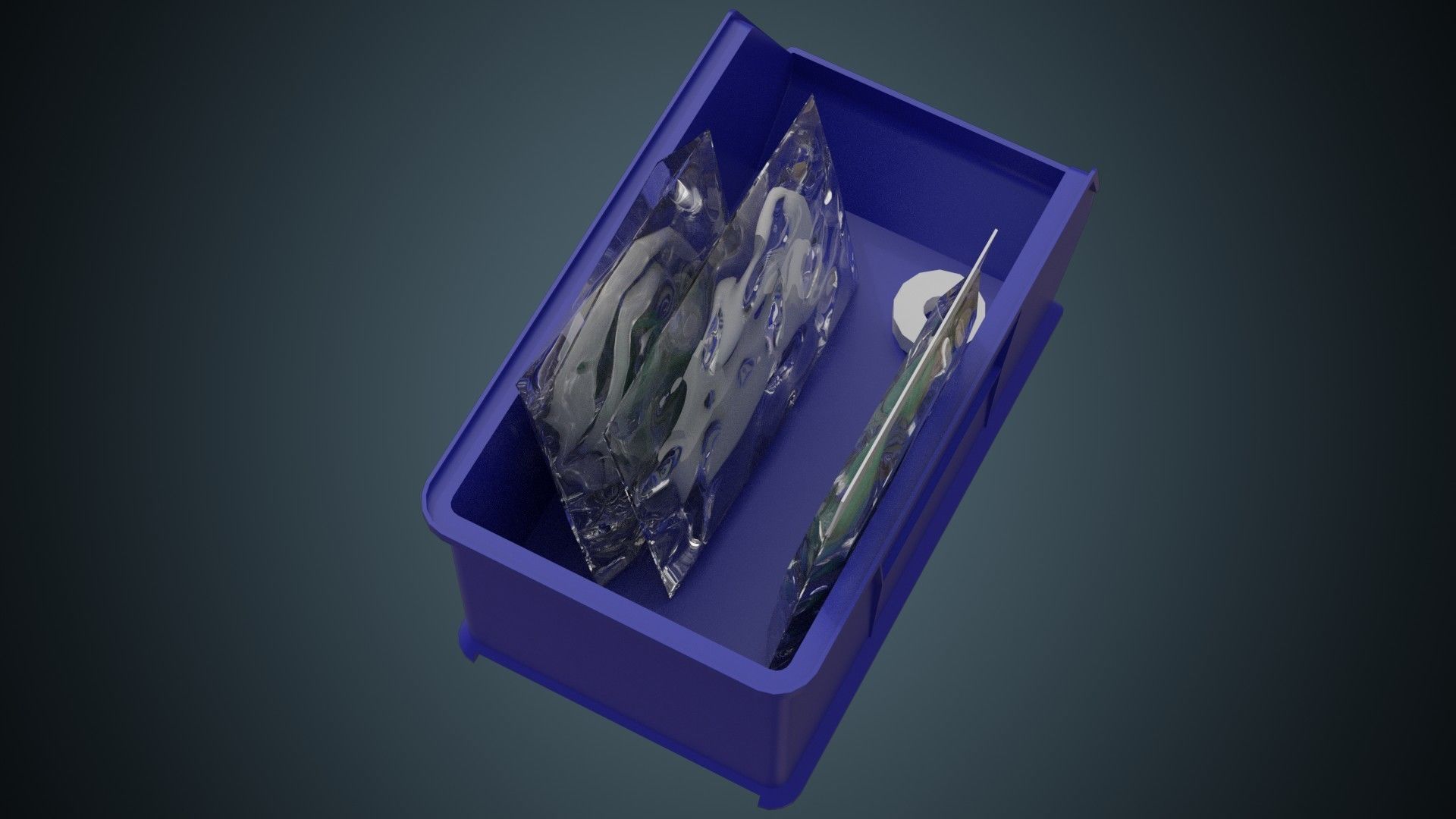 Medical Storage Bin 1A Low-poly 3D model_2