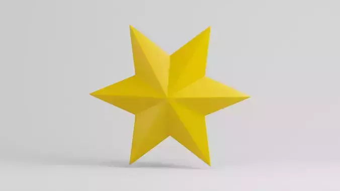 Star simple 6 pointed cartoon icon symbol