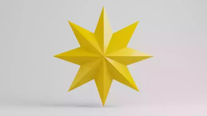Star simple 8 pointed cartoon icon symbol