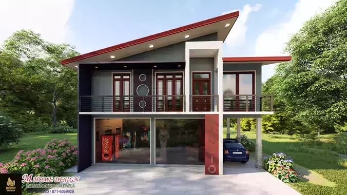 Studio and residential building 3D model 3D model