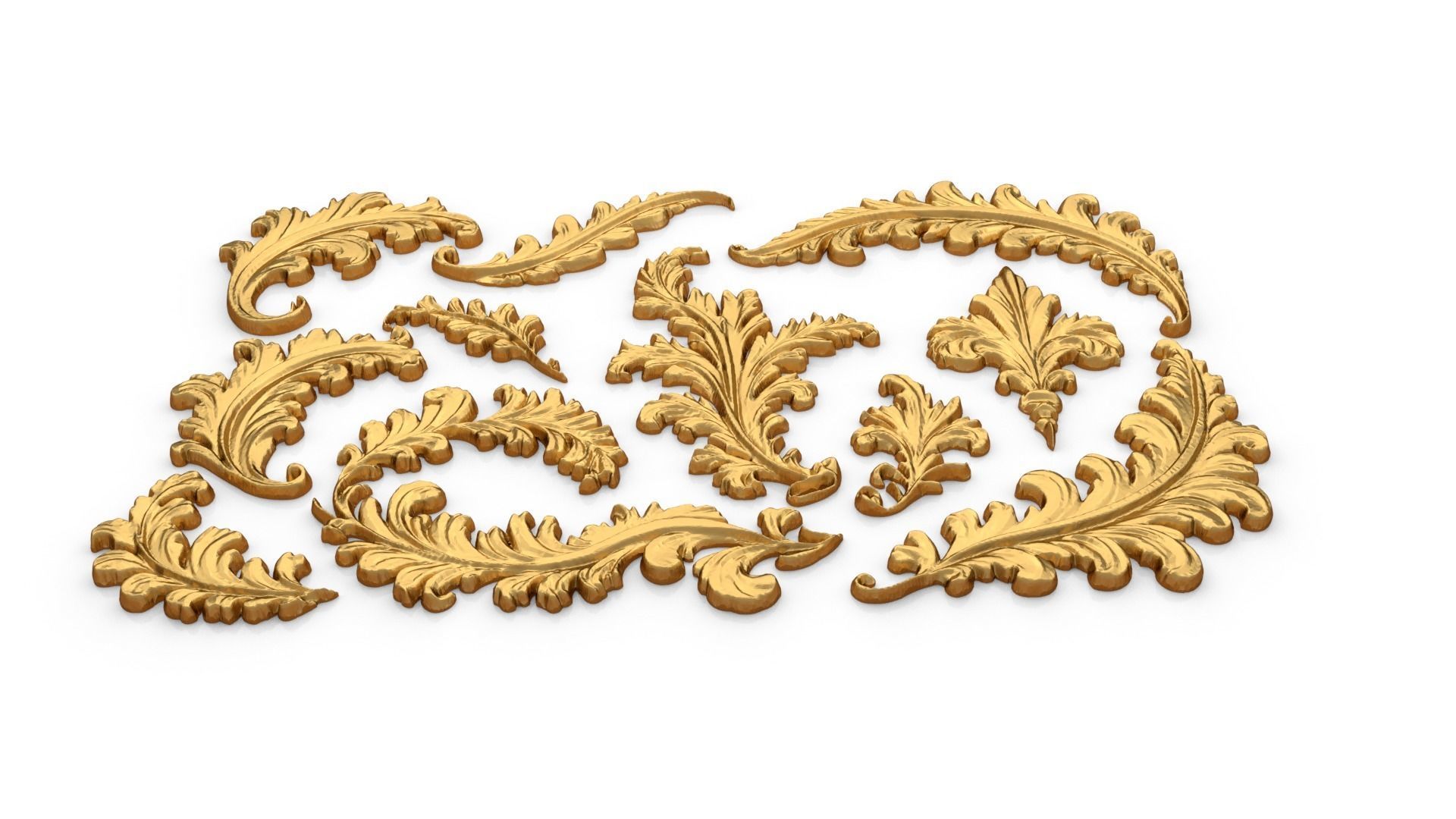 Acanthus Leaves Collection-03 3D model_3