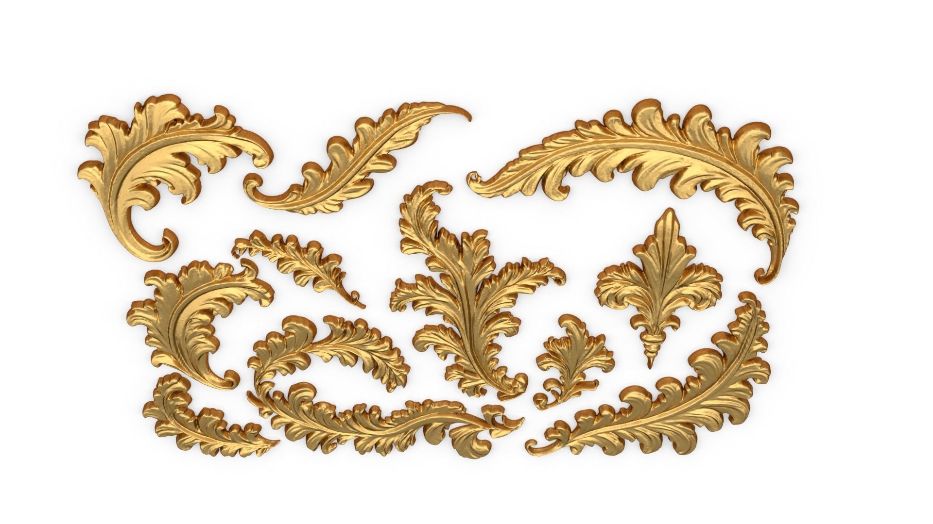 Acanthus Leaves Collection-03 3D model_4