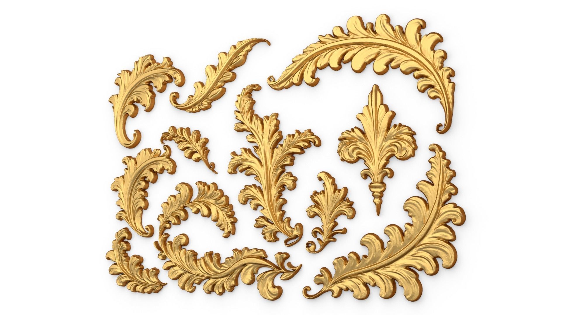 Acanthus Leaves Collection-03 3D model_2
