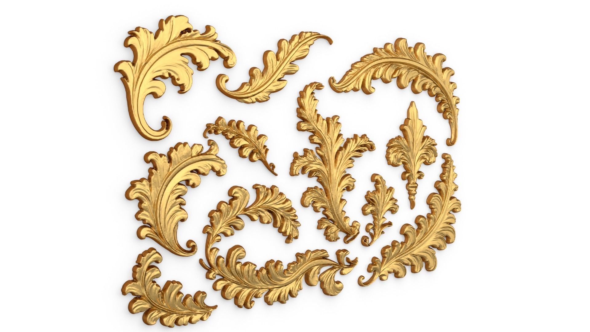 Acanthus Leaves Collection-03 3D model_1