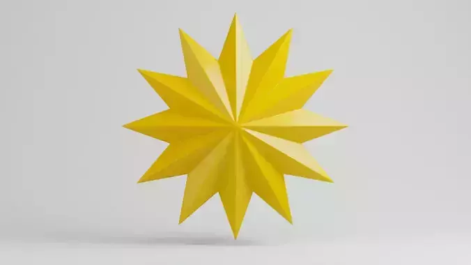 Star simple 12 pointed cartoon icon symbol