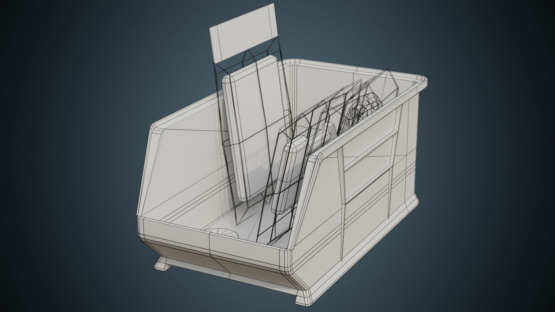 Medical Storage Bin 1B Low-poly 3D model_5