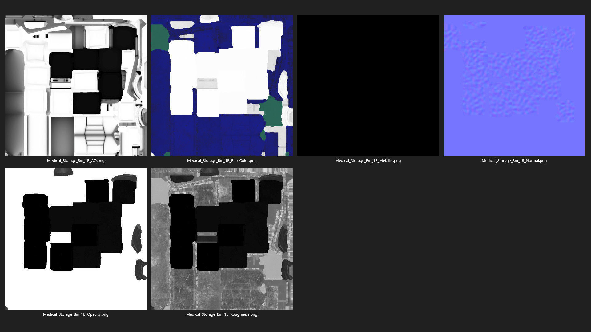 Medical Storage Bin 1B Low-poly 3D model_8