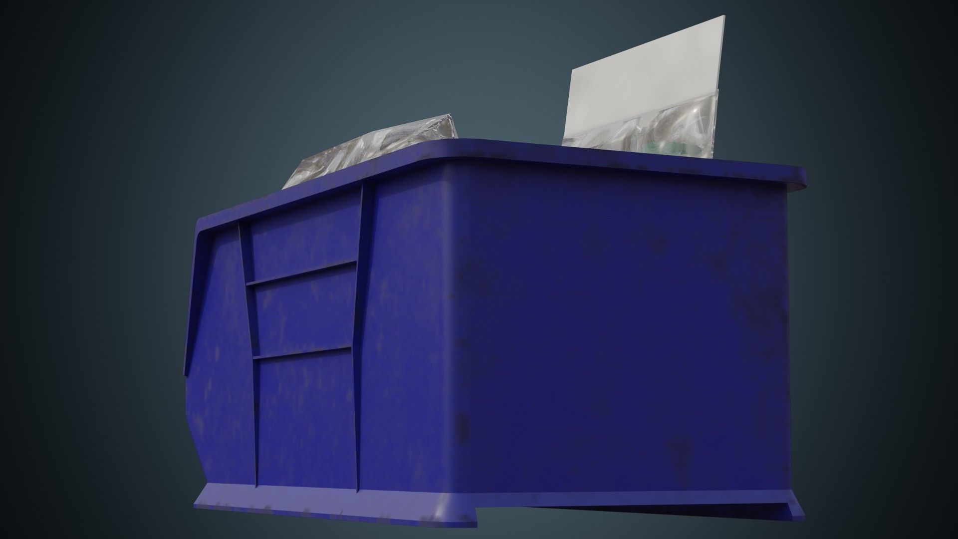 Medical Storage Bin 1B Low-poly 3D model_3