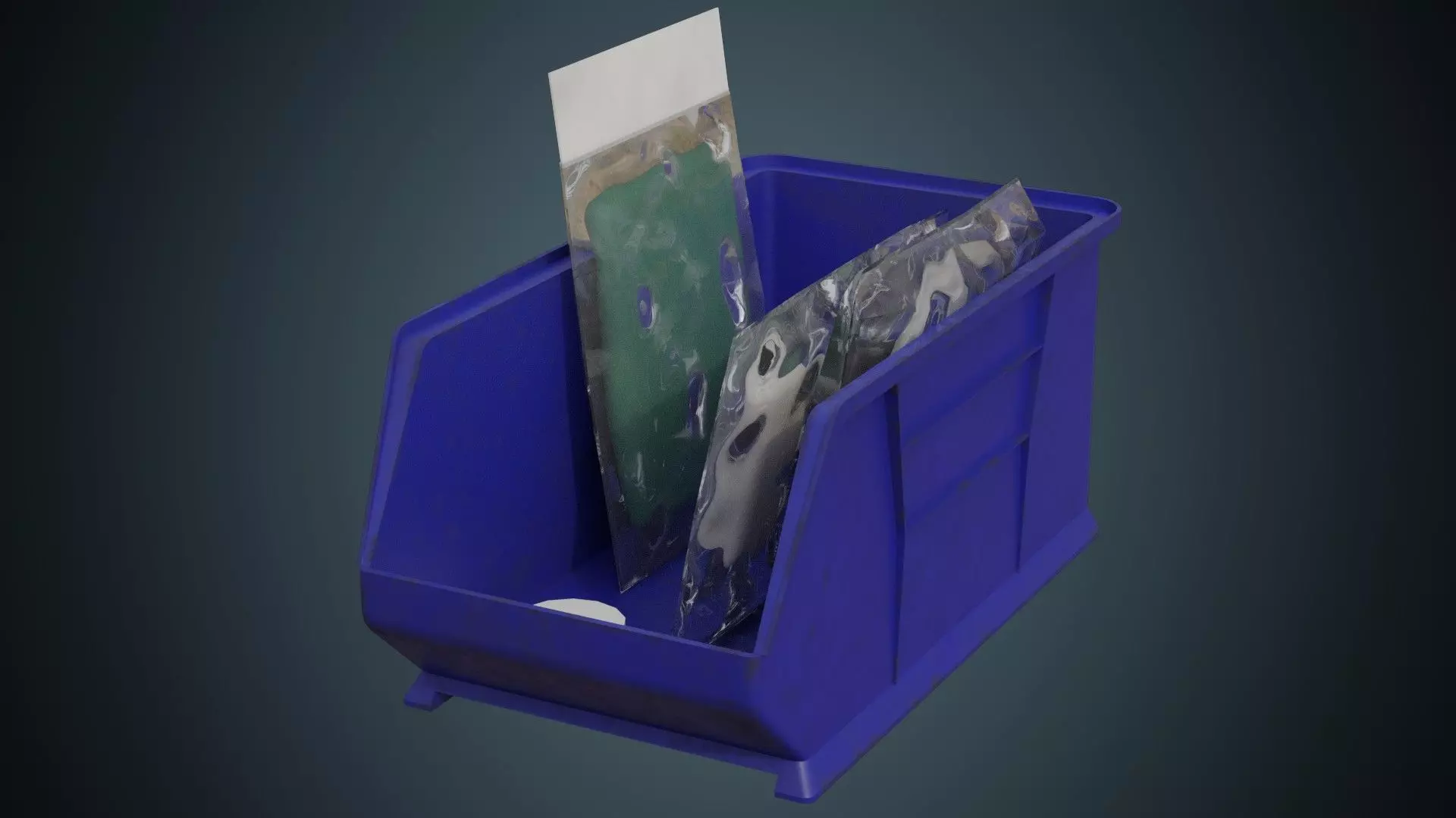 Medical Storage Bin 1B Low-poly 3D model_0