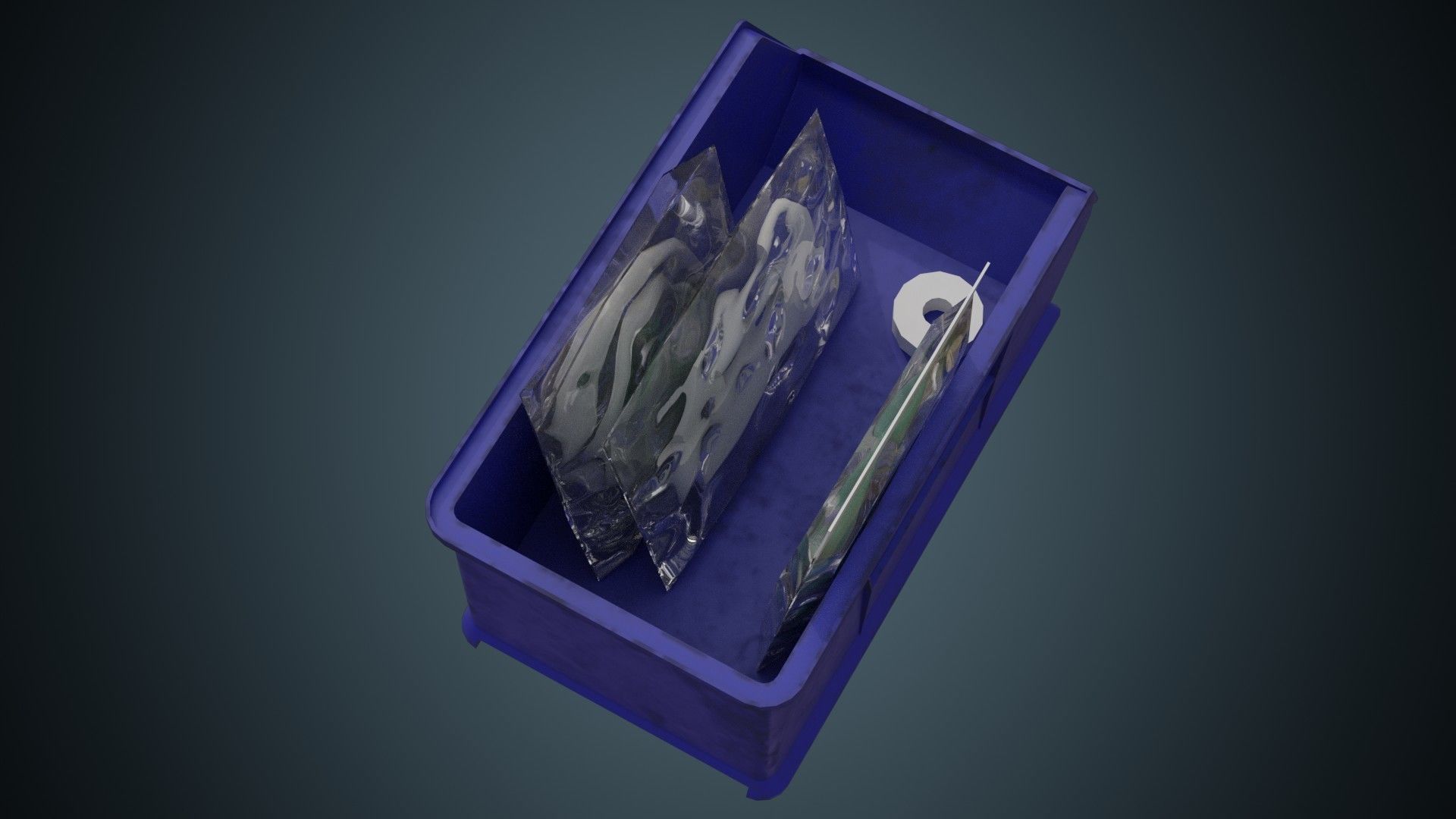 Medical Storage Bin 1B Low-poly 3D model_2