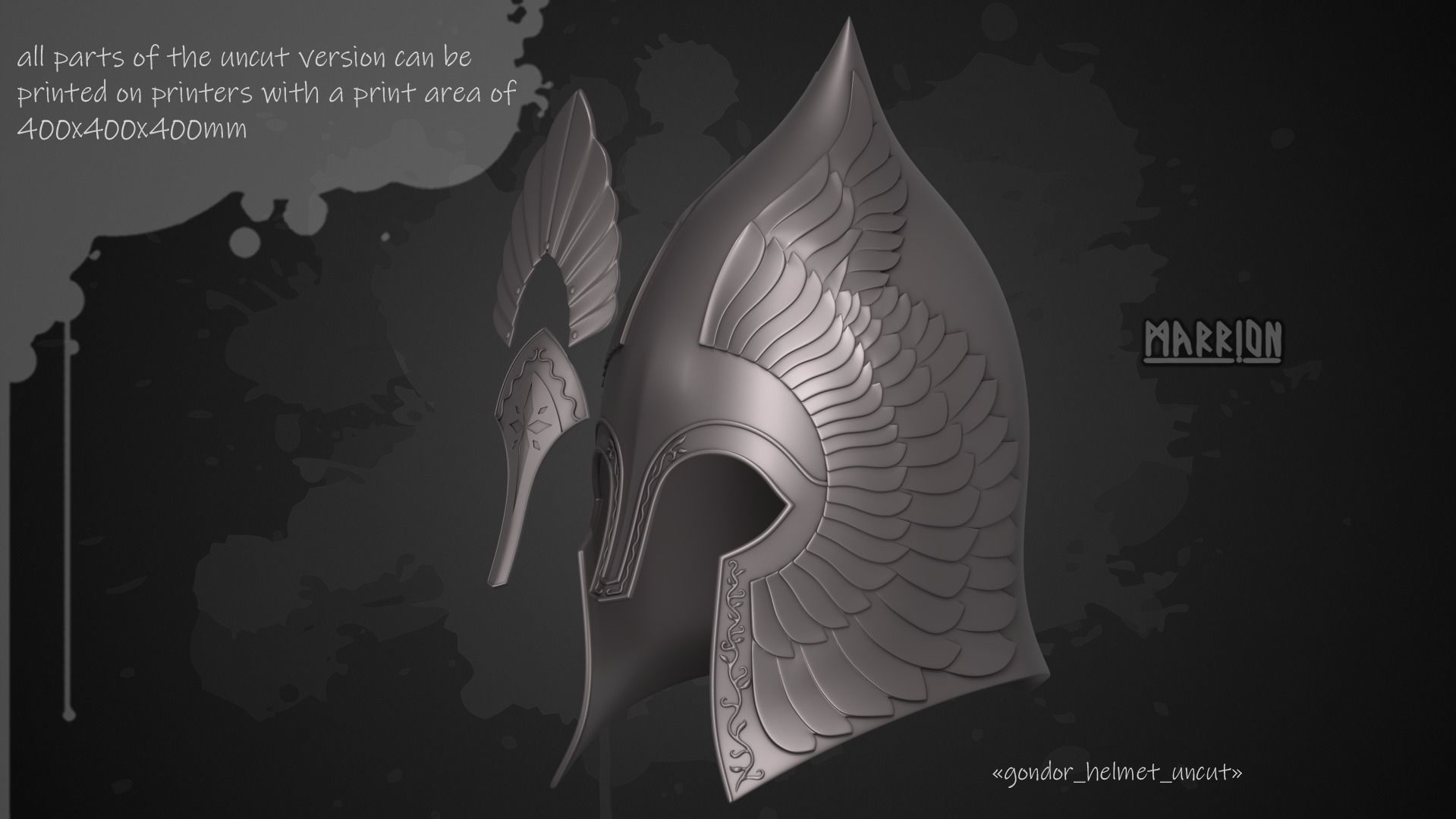 REMAKE Gondor Helmet LotR 3D print model_17
